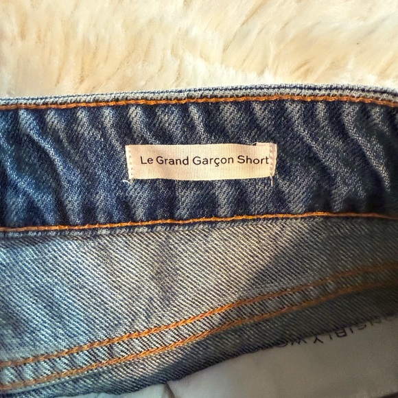 Frame Denim Rolled Hem Jean Shorts - Dark Blue - Picture 7 of 10